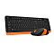 Фото-11 Комплект Клавиатура/мышь A4Tech  Беспроводной чёрный, FG1010 ORANGE