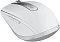 Фото-6 Беспроводная мышь Logitech MX Anywhere 3S, ракурс сверху-сзади; видны металлическое колесо прокрутки, центральная кнопка, зелёный индикатор, логотип logi и две боковые кнопки, фото на светлом фоне для страницы товара, чтобы показать общую форму корпуса и расположение элементов управления.