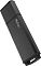 Фото-4 USB-накопитель Netac U351 256 ГБ, вид под углом сверху: чёрный корпус с логотипом Netac и прямыми гранями, отверстие под шнурок на торце; на белом фоне, чтобы показать пропорции и отделку корпуса.