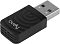 Фото-4 USB Wi‑Fi адаптер Cudy WU1300S, общий вид под углом; чёрный корпус с логотипом cudy и боковыми вентиляционными прорезями, серебристый штекер USB‑A. Показывает форму корпуса и вентиляционные отверстия, что важно для понимания габаритов при подключении.