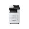Фото-3 МФУ Kyocera ECOSYS M4125idn, боковой вид; видны два выдвижных лотка в нижней части и выносная панель управления с экраном, сверху автоподатчик документов; на белом фоне для страницы товара, чтобы показать конфигурацию лотков и высоту устройства.