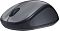 Фото-3 Беспроводная мышь Logitech M235, серый корпус, противоположный боковой профиль; показаны тёмная боковая панель, колесо прокрутки с рифлением и низкий скруглённый силуэт; изображение на белом фоне для страницы товара и сравнения ракурсов.