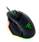 Фото-2 Проводная мышь Razer Basilisk V3, ракурс сверху справа; чёрный корпус с логотипом Razer на спинке, зелёной подсветкой колеса и текстурированной зоной хвата; изображение на тёмном фоне, важно для страницы как показывает форму корпуса и правую сторону мыши.