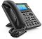 Фото-2 IP-телефон Flyingvoice FIP13G, чёрный, вид спереди под углом справа. На фото трубка на боковой подставке, цветной экран, кнопки линий справа от дисплея, клавиатура набора и витой кабель. Изображение показывает компоновку лицевой панели телефона на странице товара.