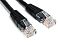 Фото-2 Патч-корд LANMASTER UTP Cat 5e TWT-45-45-0.5-BK, крупный план коннекторов. На фото показаны два прозрачных разъёма RJ45 с чёрными заливными колпачками и рифлёной защитой от перегиба. Изображение важно для страницы товара, потому что позволяет рассмотреть форму штекеров и исполнение вводов.