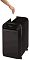 Фото-6 Уничтожитель бумаги Fellowes Powershred LX220, подача листа; рука вставляет бумагу в верхний слот, на панели горит зелёный индикатор, корпус чёрный.