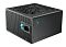 Фото-3 Блок питания для ПК DeepCool PL550D, вид сверху и с торца под углом; чёрный корпус с верхней перфорацией и боковой наклейкой, фото показывает расположение вентиляционных зон и геометрию корпуса.