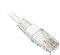 Фото-3 Патч-корд Lanmaster UTP Cat 5e TWT-45-45-0.5-WH, белый, 0,5 м &mdash; крупный план одного коннектора RJ45 на белом кабеле; видны прозрачный корпус, защёлка и белый литой колпачок. Фото показывает детали оконцовки для страницы товара.