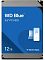 Фото-1 Жесткий диск WD Blue WD120EAGZ 12 ТБ, вид спереди; видна синяя лицевая этикетка серии WD Blue, металлический корпус 3.5 дюйма и крепеж по углам. Синий, серебристый и черный цвет. Изображение для карточки товара, чтобы показать серию и внешний вид накопителя.