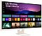 Фото-3 Монитор LG 32SR50F‑W (MyView Smart Monitor) 31,5", ракурс 3/4 спереди: белая рамка и стойка, прямоугольная подставка, на экране интерфейс webOS; белый фон; важно — помогает оценить толщину рамок и форму стойки.