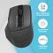 Фото-10 Беспроводная мышь A4Tech Fstyler FG30S, графитовая, инфографика с видом сверху; рядом отмечены 2.4 GHz, бесшумное нажатие и две боковые кнопки, видны колесо прокрутки и центральная кнопка; изображение поясняет ключевые функции модели на странице товара.