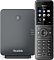 Фото-2 Комплект DECT Yealink W77P, крупнее: база с кнопкой Wi‑Fi и индикаторами, трубка с цветным экраном «Status», навигационное кольцо OK и цифровые клавиши; тёмно‑серый на белом фоне для демонстрации интерфейса и индикации.