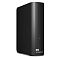 Фото-2 Внешний HDD WD Elements Desktop 16 ТБ, вид сзади под углом: чёрный корпус со скруглёнными гранями; на белом фоне для понимания формы и установки на странице товара.