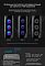 Фото-4 Корпус Zalman N5 TF Black MidTower, инфографика режимов: три вида передней панели с тремя фронтальными вентиляторами &mdash; два режима с RGB‑подсветкой и один без подсветки; внизу показана верхняя панель с USB и кнопками; чёрный, на тёмном фоне; важно для понимания управления подсветкой и скорости вентиляторов корпуса.