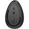 Фото-5 Беспроводная мышь Logitech MX Vertical, нижняя сторона: тёмно-серое основание с переключателем питания, сенсором, кнопкой выбора канала, индикаторами 1–3 и технической маркировкой; важно для понимания подключения и обслуживания устройства.