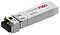 Фото-1 Трансивер SFP+ FIBO FT-S10-W2720LD, вид под углом: серебристый металлический модуль с чёрной защитной заглушкой на торце, проволочной защёлкой (bail latch) и светло‑жёлтой вставкой на фиксаторе, наклейка с моделью на корпусе; на белом фоне для сверки артикула и типа фиксатора на странице товара.