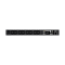 Фото-2 Распределитель питания CyberPower Switched 1U PDU41005, общий вид спереди: ряд из восьми разъёмов IEC с нумерацией, справа LCD-экран и индикаторы состояния, рядом Ethernet-порт и сервисные разъёмы на панели; чёрный корпус 1U для 19″ стойки; контекст — размещение в серверной стойке; важно для визуальной проверки компоновки выходов и модуля управления.