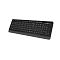 Фото-5 Клавиатура из комплекта A4Tech FG1010 Grey — ракурс под углом: чёрная клавиатура с цифровым блоком и слегка приподнятым корпусом, виден профиль клавиш и округлённые края; изображение важно, чтобы понять форму и наклон клавиатуры на странице товара.