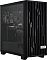 Фото-4 Настольный компьютер OSIO B59i Mini PC S59i-001B, вид спереди слева через тонированное стекло. На фото видны фронтальная решётка корпуса, внутренние вентиляторы и кулер без включённой подсветки, цвет корпуса чёрный. Фото показывает внешний вид корпуса со стеклянной боковой стенкой для страницы товара.