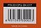 Фото-6 Кулер для процессора ID-COOLING DK-01T, крупный план этикетки со штрихкодом и P/N “ID-CPU-DK-01T”; оранжевый фон коробки, подпись “Made in China”; фото нужно для идентификации артикула модели на странице товара.