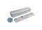 Фото-2 Ламинатор Office Kit L2307B, комплект: белый ламинатор с голубой окантовкой, прозрачный резак-линейка с разметкой и голубой кареткой, голубой обрезчик углов с металлическим ножом. Контекст: предметная раскладка на белом фоне. Важно для страницы: показывает состав комплекта и внешний вид аксессуаров.