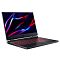 Фото-3 Ноутбук Acer Nitro 5 AN515-46, вид под углом спереди слева; видны вентиляционные прорези и разъёмы на левой грани, красная подсветка клавиш, чёрный корпус на белом фоне; важно для страницы товара, чтобы понять размещение портов и вентиляции.
