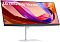 Фото-16 Монитор LG 34U530A-W 34 дюйма, задний ракурс слева; белая панель, шарнирное крепление и стойка с прямоугольным основанием, изображение важно для оценки формы корпуса на странице товара.