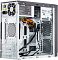 Фото-2 Корпус ПК Foxline FL-702 Mini Tower &mdash; вид изнутри с открытой боковой панелью; установлен блок питания сверху, видны кабели питания и корзины под накопители, задняя стенка с перфорацией; снаружи корпус чёрный, внутри металл серебристый; изображение важно для страницы, чтобы показать компоновку внутренних отсеков и прокладку кабелей.