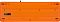Фото-21 Клавиатура A4Tech F1010 (Orange), вид снизу: оранжевый корпус, резиновые ножки, винты и откидные опоры, видна сервисная наклейка; фото показывает конструкцию основания и устойчивость клавиатуры.