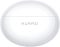 Фото-10 Гарнитура Huawei Orca T100, фронтальный вид на закрытый зарядный кейс; видны логотип HUAWEI, световой индикатор и плавно скруглённая форма корпуса, белый цвет. Подходит для страницы товара и показывает внешний вид кейса без открытой крышки.