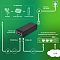 Фото-3 PoE-инжектор Digma DNP30W24GTBP, схема подключения: показаны порты Data In и PoE Out и пример соединения с сетевым оборудованием и PoE-устройством. Важно для понимания порядка соединений.