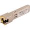 Фото-3 Трансивер OSNOVO SFP-TP-RJ45, вид под углом с обратной стороны: разъём RJ45 на торце, боковые прорези и наклейка с моделью; на белом фоне, показывает расположение порта и форму корпуса для подбора совместимости.
