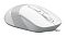 Фото-2 Проводная мышь A4Tech Fstyler FM10 White, левый передний ракурс; на фото белая верхняя часть, серая рифлёная боковая вставка и кабель на переднем торце; изображение показывает форму корпуса и фактуру боковой поверхности для страницы товара.