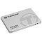 Фото-6 SSD Transcend SSD220S TS480GSSD220S 480GB, ракурс сверху слева. На фото верхняя крышка, передняя кромка с крепёжными отверстиями и тонкий 2,5-дюймовый корпус, цвет серебристый. Изображение дополняет сведения о конструкции накопителя.