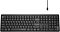 Фото-8 Клавиатура A4Tech Fstyler FBX55C, фронтальный вид с кабелем USB‑C; тёмный корпус, ровный ряд низкопрофильных клавиш и тонкая передняя кромка; фото показывает профиль корпуса и подключённый кабель.