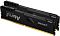 Фото-2 Комплект памяти Kingston Fury Beast Black KF436C18BBK2/64, вид под углом. На фото два чёрных DIMM в перспективе, с фасками радиаторов, надписями FURY и золотистыми контактами по нижнему краю. Изображение показывает объёмную форму модулей на странице товара.
