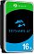 Фото-3 Жесткий диск Seagate SkyHawk AI ST16000VE004 16 ТБ, вид спереди под углом слева; видна фирменная этикетка, окантовка крышки и боковая стенка корпуса. Зеленый, черный, голубой и серебристый цвет. Изображение для карточки товара, чтобы показать внешний вид диска с другого ракурса.