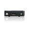 Фото-2 KVM‑переключатель ATEN CS782DP, вид сбоку крупным планом: порт USB‑B, видеопорт DisplayPort и аудиоразъём 3,5 мм; чёрный корпус на белом фоне — показывает интерфейсы для подключения консоли и источников сигнала.