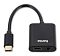Фото-2 USB-адаптер/хаб Hama 00135748, вид под углом: разъём USB‑C на кабеле и торец корпуса с портом USB‑C и круглым аудиоразъёмом 3,5 мм; чёрный корпус на белом фоне, важно для понимания доступных разъёмов.