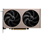 Фото-2 Видеокарта MSI NVIDIA GeForce RTX 5060 Ti INSPIRE 2X OC 16GB, вид спереди. Видны два крупных чёрных вентилятора, светло-бежевый плоский кожух и золотистый PCIe-разъём снизу; фото показывает фронтальную панель и компактный формат карты.