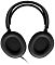 Фото-7 Наушники с микрофоном SteelSeries Arctis Nova Pro, вид сзади; показаны гладкие наружные поверхности чашек, широкое оголовье и кабель, подключённый снизу; чёрный корпус помогает рассмотреть тыльную сторону гарнитуры и форму амбушюр.