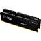 Фото-1 Комплект памяти Kingston FURY Beast Black EXPO KF568C34BBEK2/32, две DIMM-планки в перспективе на светлом фоне. Видны лицевые стороны чёрных радиаторов, логотипы Kingston FURY, надписи BEAST и метки DDR5 на торцах. Чёрный цвет. Фото в карточке товара показывает комплект из двух модулей и общий дизайн версии без RGB.