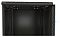 Фото-5 Настенный шкаф Hyperline TWB 6U 600x450 мм, чёрный, вид внутрь корпуса через открытую переднюю часть. На фото видны внутренняя боковая стенка, монтажные направляющие и перфорация дверной зоны по краю. Изображение показывает глубину и внутреннее пространство шкафа для карточки товара.
