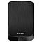Фото-2 Внешний HDD ADATA HV320 AHV320-2TU31-CBK, чёрный &mdash; вид спереди; глянцевая нижняя часть корпуса, световой индикатор на передней панели, логотип ADATA на крышке.