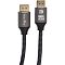 Фото-3 Видеокабель Telecom TCG750 DisplayPort &mdash; DisplayPort, фронтальный вид коннекторов; два штекера DisplayPort с металлическими серыми корпусами и чёрной тканевой оплёткой кабеля; фото концов кабеля для страницы кабеля и сравнения оформления разъёмов.