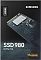 Фото-5 SSD Samsung 980 MZ-V8V500BW, M.2 2280, 500 ГБ &mdash; изображение упаковки спереди; показана чёрная коробка с иллюстрацией накопителя, маркировкой SSD 980 NVMe M.2 и обозначением 500GB, фото важно для страницы как вид розничной упаковки товара.