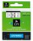 Фото-2 Картридж Dymo D1 S0720780 для ленточных принтеров; фронтальный вид блистерной упаковки, показана зелёно-белая карточка D1 с окном, через которое видна лента Black on White, а справа указаны размеры 6 mm x 7 m; изображение важно для страницы товара, потому что показывает розничную упаковку и параметры ленты.