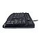 Фото-2 Клавиатура Logitech MK120, вид сбоку под углом: низкопрофильный корпус и ряды клавиш, виден выход кабеля, чёрный пластик, на белом фоне для оценки формы и высоты клавиатуры на странице товара.