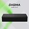 Фото-3 Коммутатор Digma DSW-108GEv2, промо-кадр с устройством; показан чёрный корпус с текстурной верхней панелью и светодиодами справа на светлом фоне с крупной надписью «DIGMA Коммутатор»; этот кадр поддерживает тему страницы, показывая внешний вид модели в карточке товара.