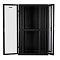Фото-4 Напольный шкаф SmartWatt S Series 42U IRS42612, фронтальный вид с открытыми дверями и внутренним каркасом. Видны вертикальные монтажные стойки, поперечная перекладина и перфорированные дверные панели. Фото важно для страницы товара, так как показывает внутреннее монтажное пространство шкафа.